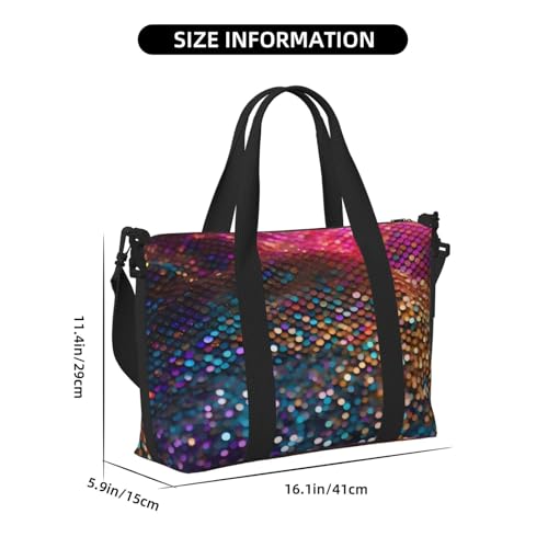 Gradient Sequin Sparkle Print Hand Travel Bag,Gym Bag,Weekend Travel Overnight Bag,Tote Bag Sports Bag For Women Men2