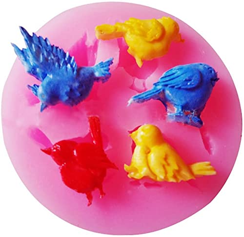 YQYMX Vogelpatroon Siliconen Fondant Schimmel Taart Decoratie Maken Taart Bakken Tool (Roze) - Afbeelding 4