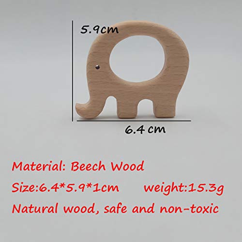 10Pcs Natural Wooden Elephant Pendant Pure Natural Beech Wood Animal Shape For Handmade Necklace/Bracelet (Fat Elephant 10Pcs) #TOP1