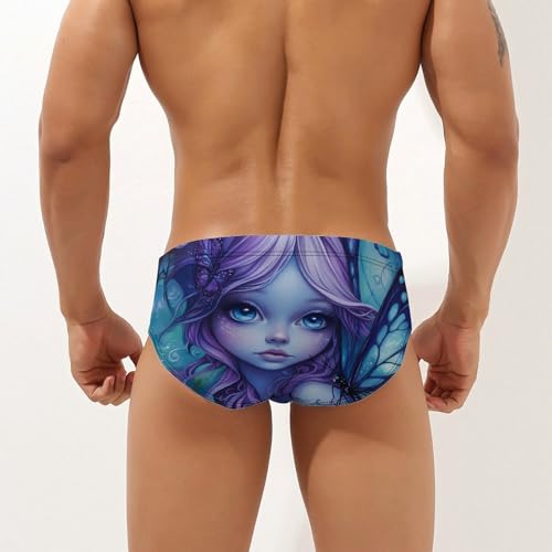 Butterfly Fairy Print Men's Swim Trunks Briefs Swimsuit Swimwear Bathing for Underwear Beach2