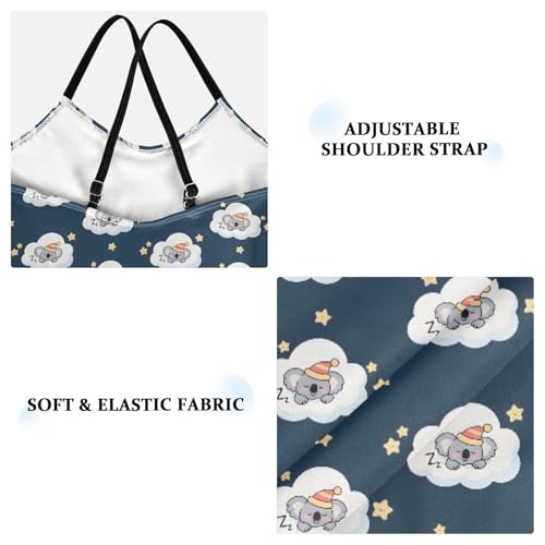 senya Girls Swimsuits One-Piece Swimwear Tie Bathing Suit Beach Summer Round Neck 7-8T Sloth Sleeping Pattern3