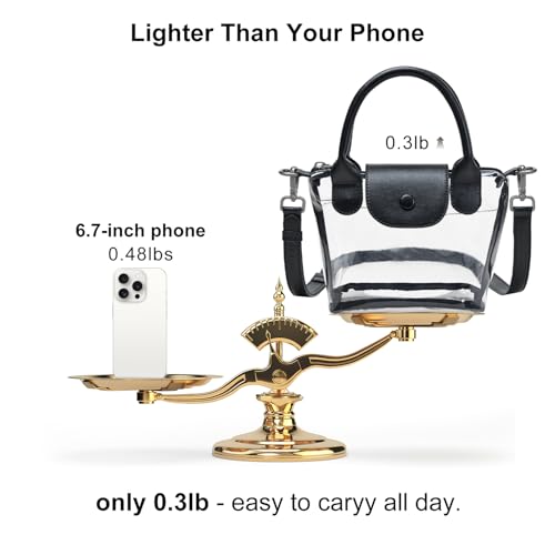 Image of LATMAP Clear Bag for Stadium Events 12x6x12 Crossbody Clear Purse Handbag