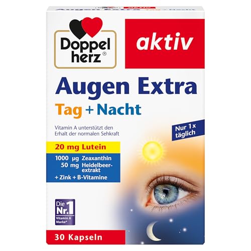 Doppelherz Augen Extra Tag + Nacht - Mit Lutein, Zeaxanthin - 5 Vitamine plus Folsäure - 30 Kapseln Doppelherz Augen Extra Tag + Nacht - Mit Lutein, Zeaxanthin - 5 Vitamine plus Folsäure - 30 Kapseln