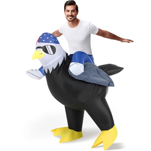 WinnerWhy Inflatable Eagle Bald Bird Costume for Adult Student Teacher Independence Day Blow up Costumes for Halloween(Fashion)