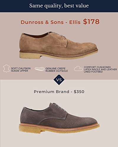 Image of Dunross & Sons Premium Lace-Up Dress Shoes with a Breathable Naturally Leather Lining and Durable Non-Slip Rubber Sole