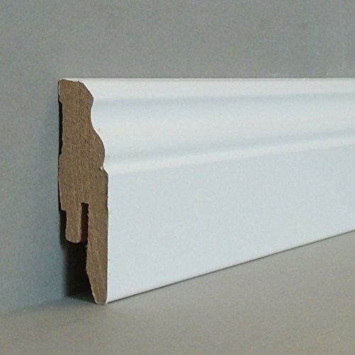 Preisvergleich Produktbild **TOPSELLER** Wiesemann Fußleisten / Sockelleisten "Krefeld" (Berliner Profil / MDF foliert / 719.1678) - weiß