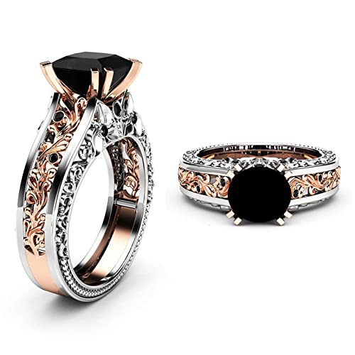 Cubic Zirconia Rings for Women Girls Birthstone Faux Diamond Gemstone Ring Silver Jewelry for Engagement Wedding2