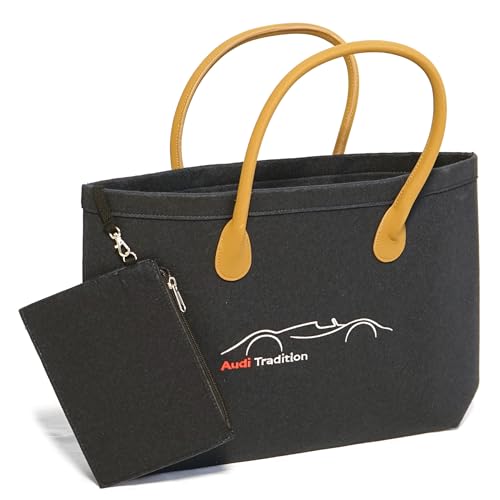 Audi A8-8607 Tasche Shopper Tradition Logo Silhouette Tragetasche Umhängetasche, blau