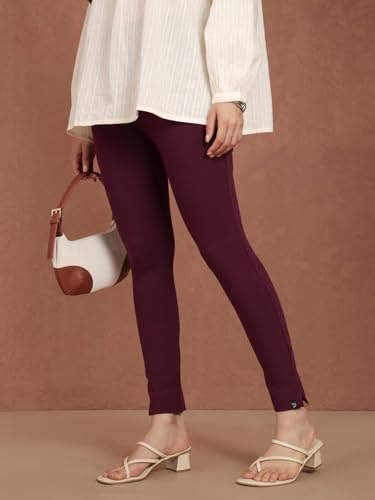 Image of TWIN BIRDS Women Cotton Blend Kurti Pants | Sleek Ethnic Daily Trousers