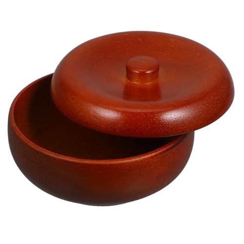 OKUMEYR Elegant Oak Shaving Soap Bowl Men's Razor Bowl Mug Lid for Shave Cream