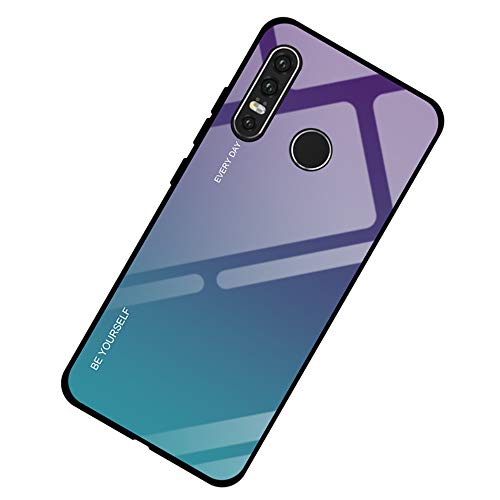 Alsoar Ultra Sottile Custodia per Huawei P20 Lite Custodia Protettiva Gradient 9H Vetro Temperato Cornice in Silicone Morbido Antiurti Antigraffio Vogue Cover Huawei P20 Lite (Aurora Blu)