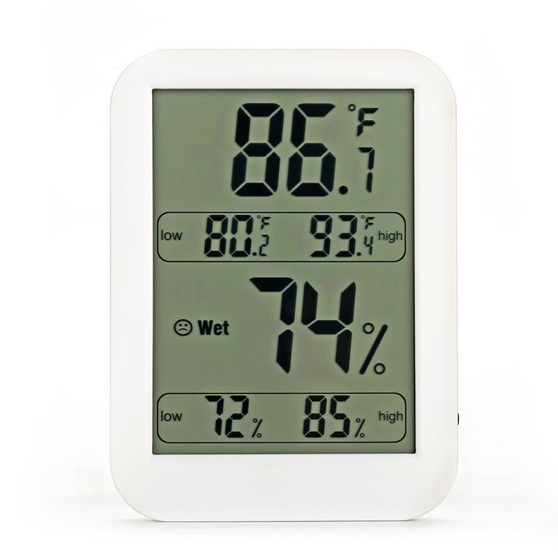ABS Digital Electronic Thermometer Hygrometer The Indoor Large Screen Displays Simultaneously