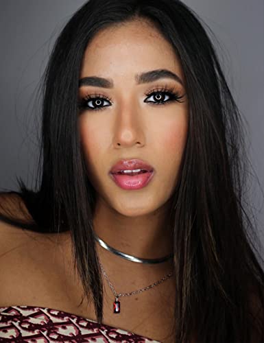 Gold Paperclip Chain Layered Necklaces For Women 14K Gold Plated Red Ruby Layering Necklaces Paperclip Silver Choker Necklaces Dainty Rectangle Pendant Necklace Set 2Pcs #TOP3