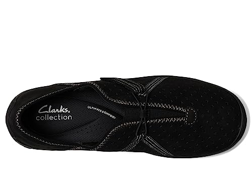 Clarks Clarks Collection Women's Fiana Braley Sneaker, Black Leather, 7 Wide US