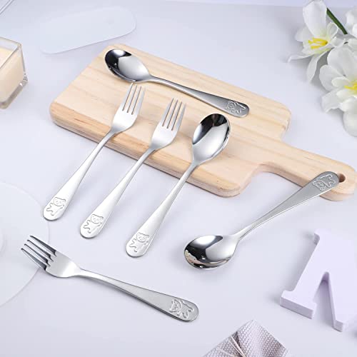 9 Piece Stainless Steel Kids Spoons, Toddler Spoons, Kids Silverware Toddler Utensil Set Baby And Children's Safe Flatware, Idea For 24 Month+ #TOP1