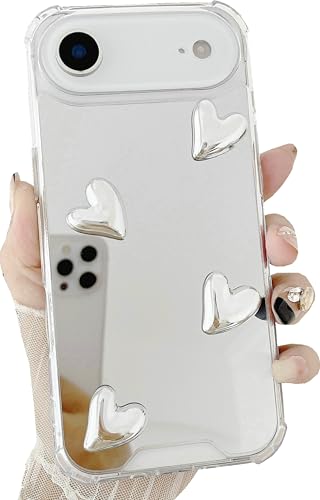 Coque iPhone miroir Shinymore avec cœur 3D pour vos retouches en soirée