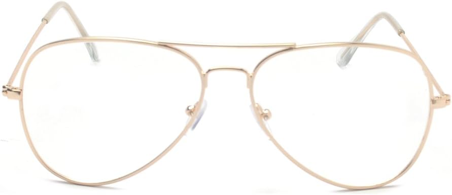 Outray Classic Aviator Non Prescription Metal Frame Clear Lens Glasses for Women Men S1-gold clear image 2 of 7 B01KG8ISHC