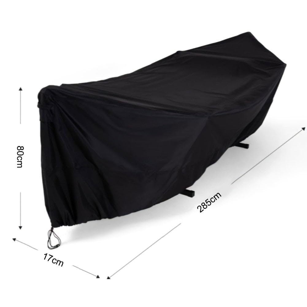 FUBESK Funda para silla colgante de tela Oxford para patio al aire libre, protector de muebles de jardín con protector contra la lluvia UV, para aspiradora de robot negro, 420 x 17 x 100 cm, piezas de