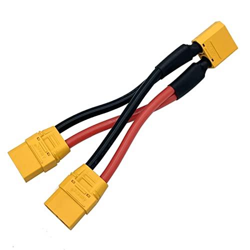 XT90H XT-90 Plug Parallel Battery Connector Cable XT90 Connector Style Parallel 1 Male to 2 Female for Quadcopters Multirotors RC LiPo Battery