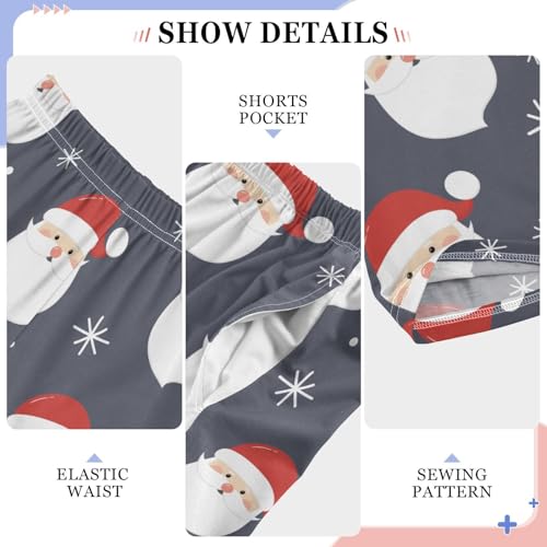 Boys' Pants Happy Santa Claus Grey Long Bottoms Jogger Pants Elastic Waist Trousers with Pockets S-XL4