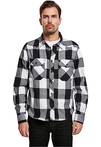 Brandit Check Shirt Herren Baumwoll Hemd XL Weiss-schwarz