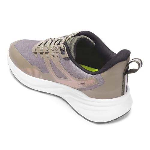Image of Liberty LEAP7X ROYALESTPE Walking Shoes for Men - Black & Olive Green Lace-Up Sneakers | Memory Foam Cushioned Insole, Lightweight Knit-Mesh Shoes for Daily Walking, Fitness Walks, College & Travel