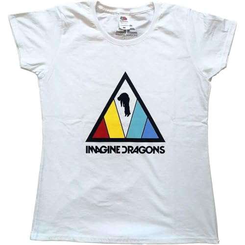 Image of Imagine Dragons T Shirt Triangle Logo Official Womens Skinny Fit White M