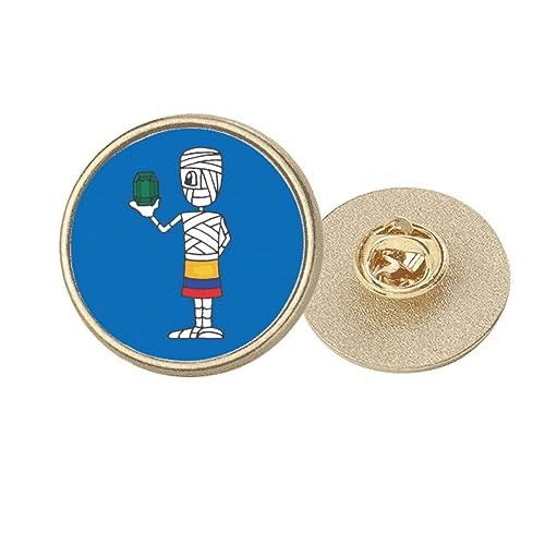 Broche ronde en métal doré cadeau idéal fan de football taille M