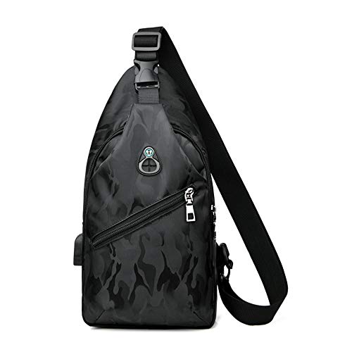 Sac à bandoulière anti-vol homme équipé d'un port USB pour recharge mobile