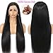 Zlzlblbl 32 Inch 13x6 Lace Front Wigs Human Hair Pre Plucked 100% Human Hair Wig Straight HD Lace Frontal Wigs Glueless Wigs for Women Natural Color