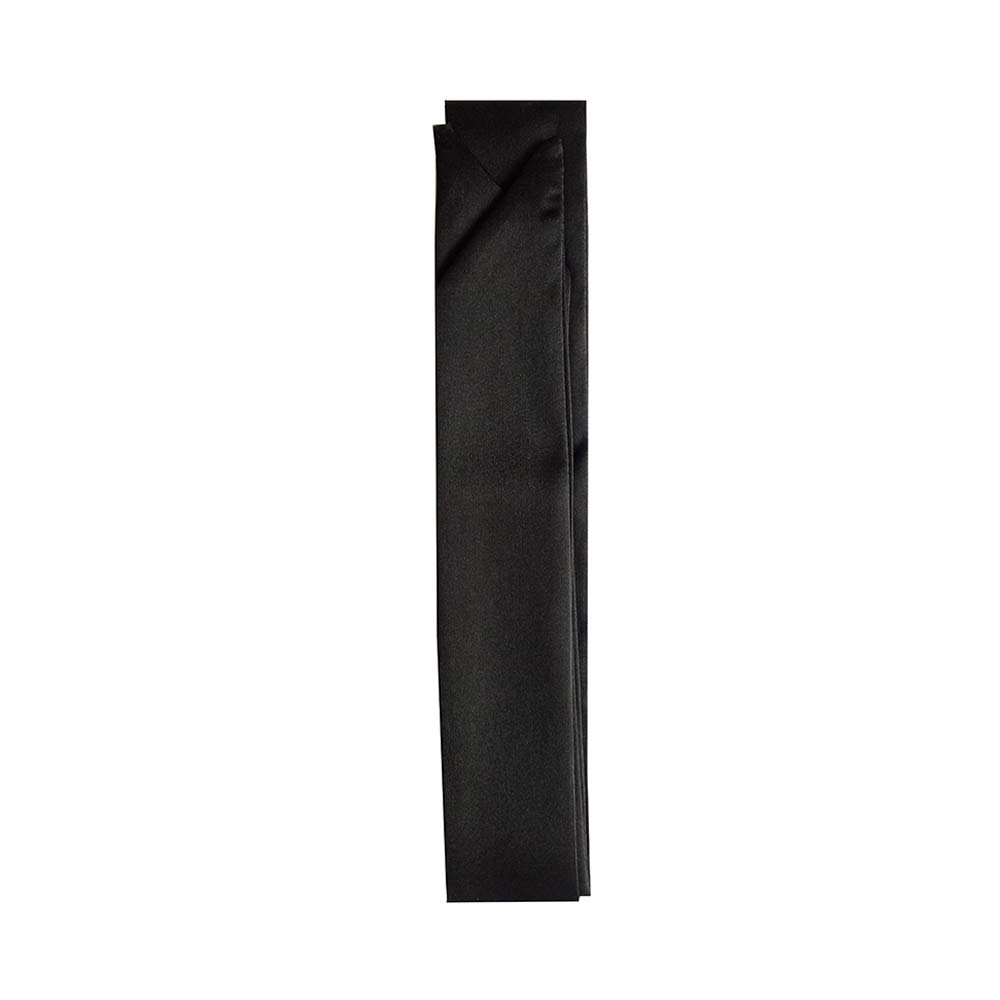 Pañuelo de seda de color sólido, con asa de asa de cinta de seda, bufanda, banda para la cabeza para el cabello, bufanda con asa para el cabello, 4 unidades, Negro - 4