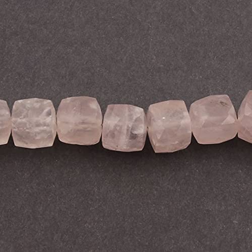 Perles en quartz rose forme cube pour créer un bracelet de lithothérapie fait main SB1315