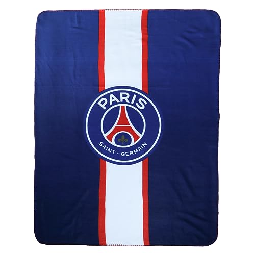 OMYDREAM PSG 2023 Plaid imprimé 110x140 cm Paris-Saint-Germain | Oeko-TEX | Bleu