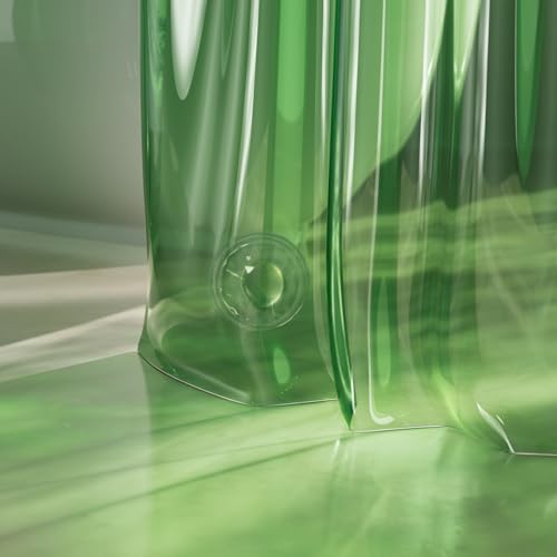 Image of AmazerBath Long Shower Curtain Liner, 100% EVA Soft Clear Green Heavy Duty 78 inch Shower Curtain and Liner 2-in-1, 72x78 Plastic Bathroom Shower Curtain, 12 Rustproof Grommets & 3 Weighted Stones