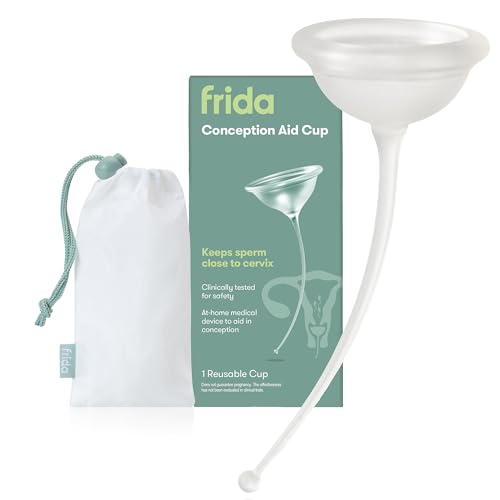 Frida Fertility No-Mess Pee Cup, Reusable Urine Cup for Pregnancy Tests, Ovulation Tests, & Fertility Tests, Family Planning Essentials Sample Containers (1 Cup & Storage Bag)