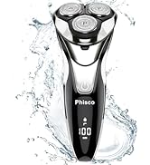 Phisco RMS8112 Men's Electric Rotary Shaver | Wet & Dry | 3 Cutting Heads | Low Nois