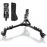 SIRUI Photography Tripod Dolly, Heavy Duty Universal Tripod Wheels with 3' Rubber Wheel, Adjustable Legs, 33lbs Capacity for DSLR Cameras Videocámara Photo Video Lighting (AM-DF02)