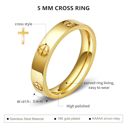 Love Promise Gold Ring for Women: Dainty Stainless Steel Ring Cubic Zirconia Wedding Band Engagement CZ Friendship Rings 18K Gold Silver Rose Gold Plated Birthday Gifts Dainty CZ Jewelry Size 5 6 7 8 9 102