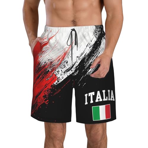 Italia Italy Italian Flag Mens Swim Trunks Board Shorts Quick Dry Mens Swimsuit,Summer Beach Short with Pockets