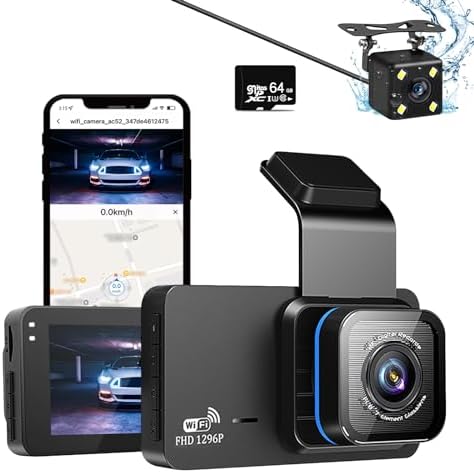 Voiture Dashcam, Caméra Frontale 2K Qhd, Caméra De Voiture Avec Carte
