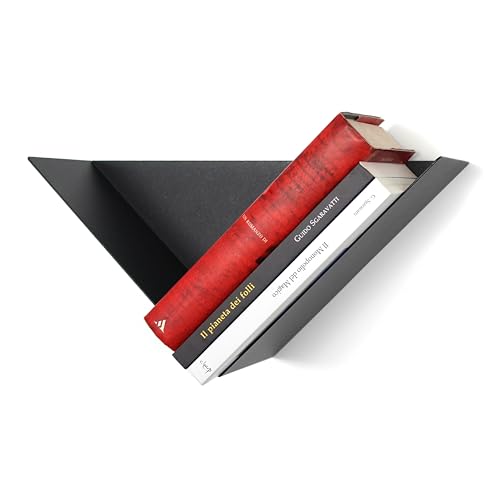 KalaMitica - Estante magnético en Forma de L de Acero, decoración de diseño para pizarras magnéticas - Antracita - 25 x 25 x 12,5 cm