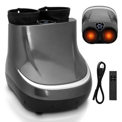 Masajeador eléctrico 2 en 1 para pies y pantorrillas con calor y técnica shiatsu | 3 modos de masaje, 3 niveles de intensidad, cabe hombres hasta talla 11 y mujeres hasta talla 12.5 miniatura 1