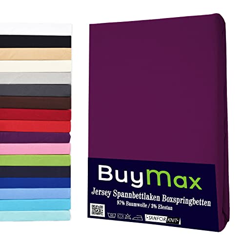 Buymax® Spannbettlaken 60x120 70x140 80x200 90x200 100x200 120x200 140x200 160x200 180x200 200x200 Baumwolle Bettlaken Jersey