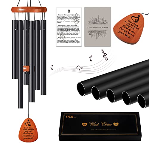 Pcs Dog Memorial Gifts, 28 Inches Pet Memorial Wind Chime Black, Pet Loss Gifts, Bereavement Gifts For Loss Of Pet, Pet Memorial Gifts, Loss Of Dog Sympathy Gift #TOP3