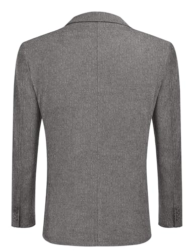 Paul Jones Men's Casual Corduroy Blazer Jacket Slim Fit Two-Button Sport Coat, Coffee, Medium