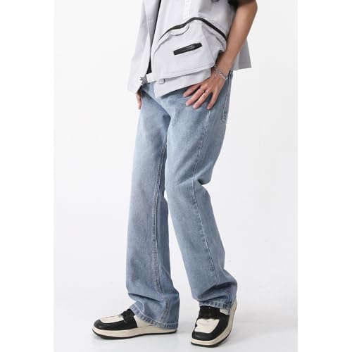 Men's Denim Jeans Slim Fit Vintage Korean Style Casual Commuter Relaxed Weekend Pants for Men3