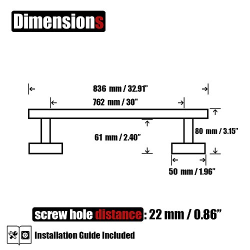 Jqk Black Bath Towel Bar, 30 Inch 304 Stainless Steel Thicken 0.8Mm Towel Rack Bathroom, Towel Holder Matte Black Wall Mount, Total Length 33 Inch, Tb110L30-Pb #TOP1