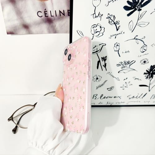 Lovmooful Compatible for iPhone 15 Plus Case Cute Clear Flower Floral Design for Girls Women Soft TPU Shockproof Protective Girly for iPhone 15 Plus-Pink & White Flowers by Lovmooful - Image 5