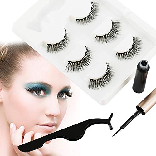 Magnetic Eyelashes with Eyeliner Kits,Magnetic Eyelashes Magnetic Eyeliner Kits for Use with Magnetic False Lashes No Glue Reusable