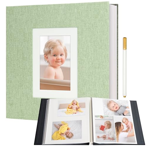 Vienrose Self Adhesive Photo Album 60 Pages for Wedding, Family, Grassgreen